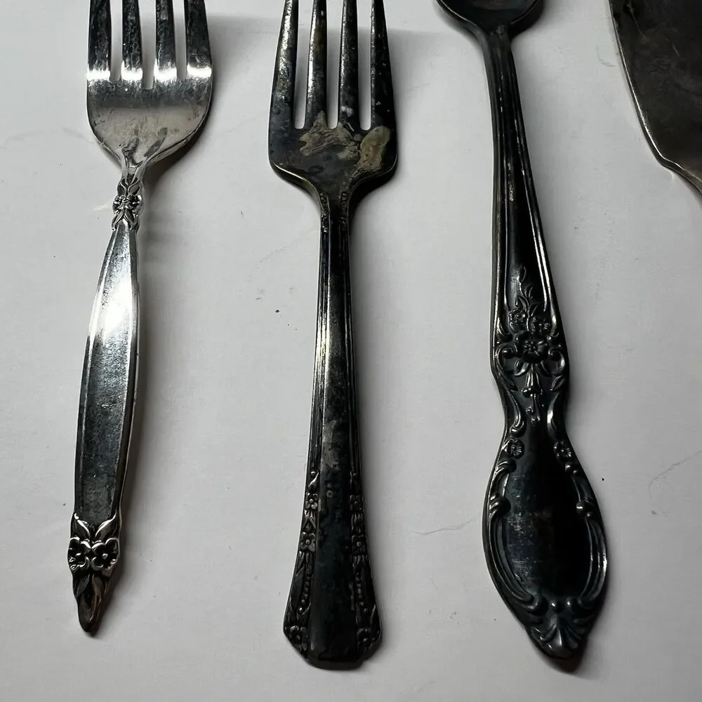 Vintage Silverplate Flatware Lot 5pc Wm A Rogers 1847 Rogers Bros Oneida Shell
